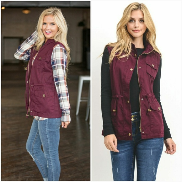 Mulberry Utility Vest W/ Faux Fur Liner - Picture 4 of 5